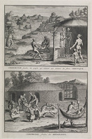 KG 11898
<br/>
Afgoderij: Brazilië, Begrafenis in de omgeving van de rivier Orenoque & Braziliaanse begrafenis.
<br/>
<em>Picart, Bernard (1673-1733)</em>